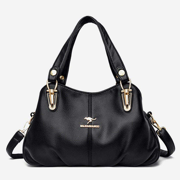Damen Lederhandtasche mit mehreren Fächern, Umhängetasche, Hobo-Tasche