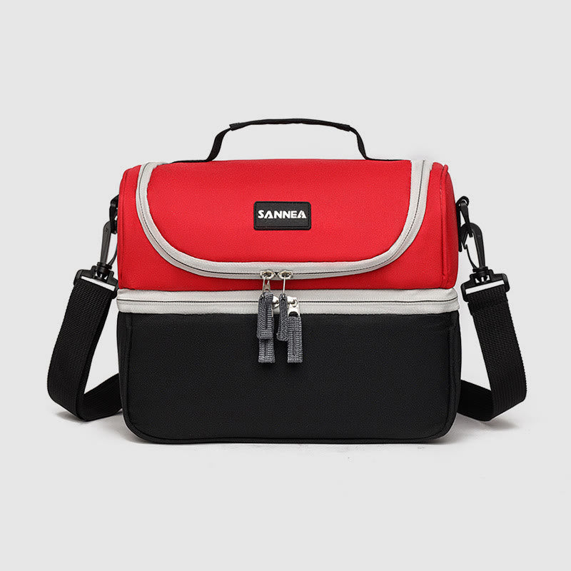 Kühltasche für Ausflüge, doppellagige Isolierung, Umhängetasche, Picknicktasche