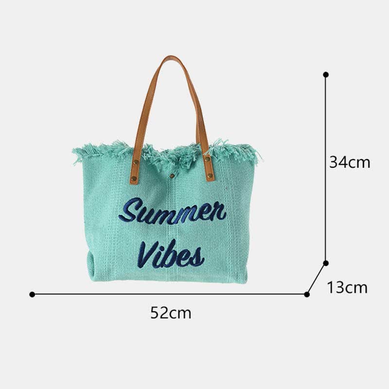 Canvas-Einkaufstasche, Sommer-Signatur, extragroße Schulterhandtasche, Geldbörsen