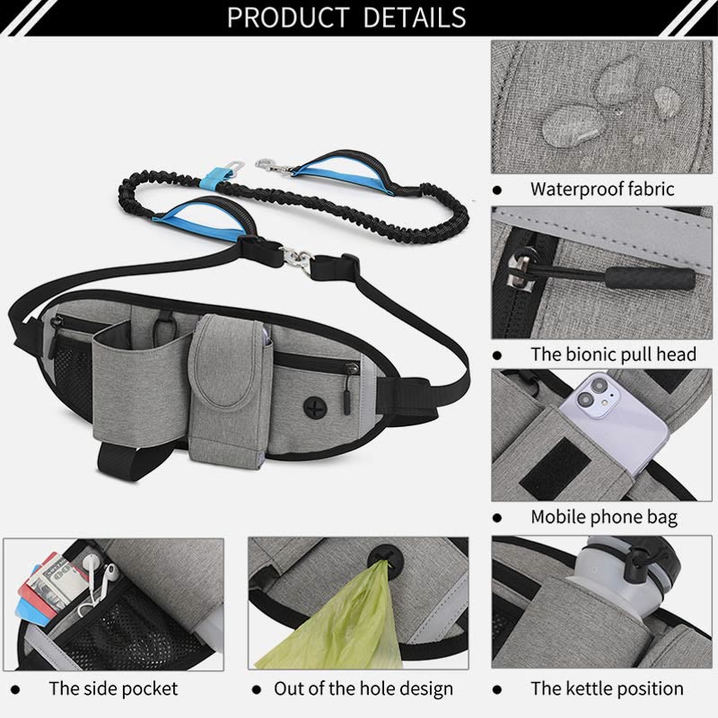 Multifunktionale Hüfttasche zum Laufen, wasserdicht, Hundeleine, Sportpaket