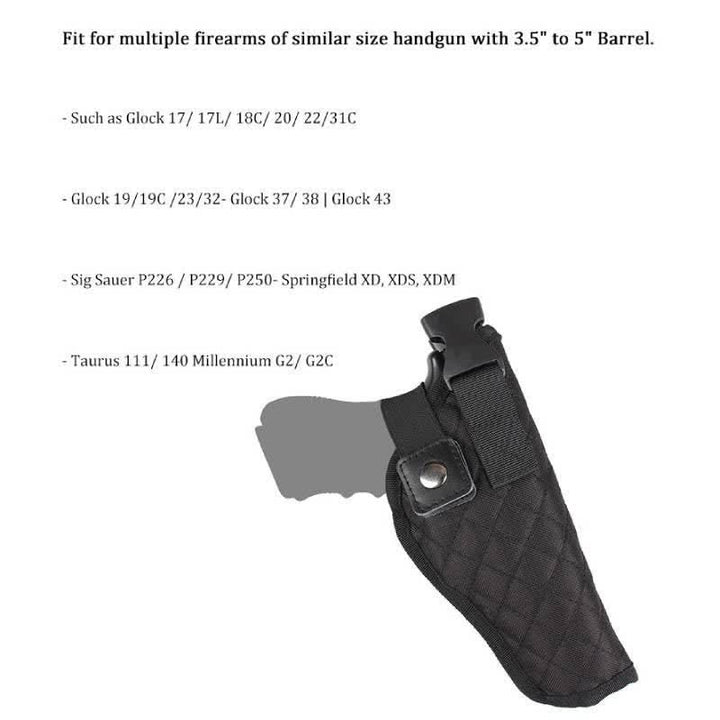 Concealment Horizontales Schulterholster aus schwarzem Nylon mit Magazintasche