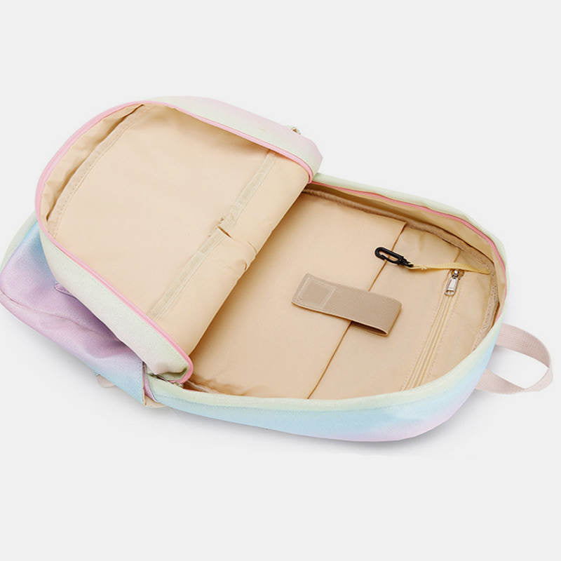 3-teiliges wasserdichtes Rucksackset mit Farbverlauf und großer Kapazität