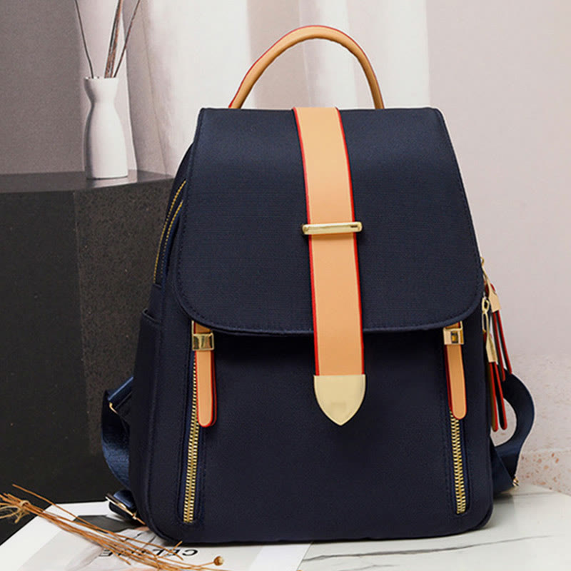 Nylon-Rucksack für Damen, einfarbig, Freizeittasche mit großer Kapazität