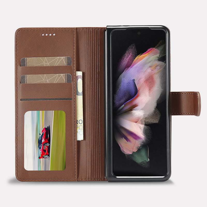 Clamshell-Telefonhülle für Samsung Z Fold Kartenhalter Brieftasche Handy-Schutzhülle