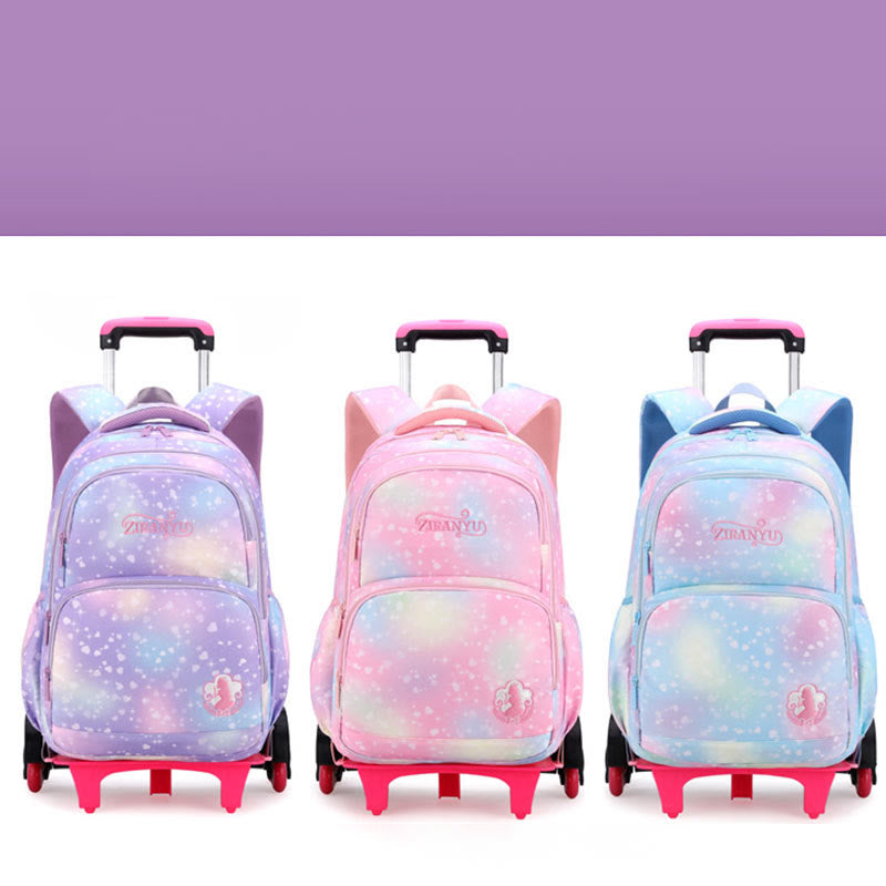 Robuster Schulrucksack aus Nylon mit Rollen, Schultasche für Kinder