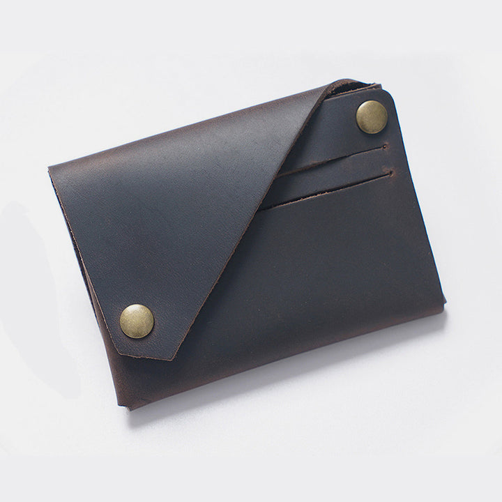 Retro-Handgemachtes Echtleder Kartenetui Vordertasche Geldbörse Münzgeldbörse