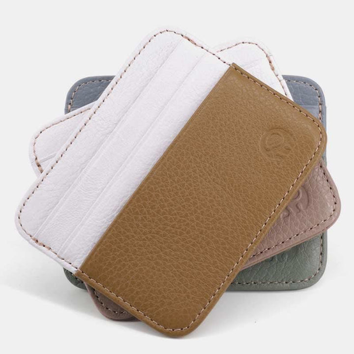Schlanke minimalistische Vordertasche Brieftasche aus echtem Leder Kartenhalter Kartenetui - image 8