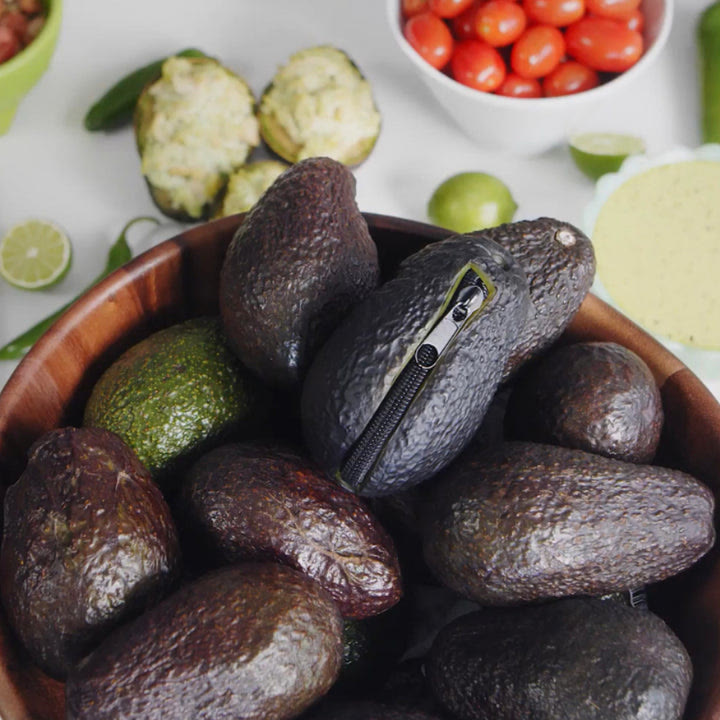Kreative Geldbörse, lebendige Cartoon-Avocado-Form, Geldbörsentasche
