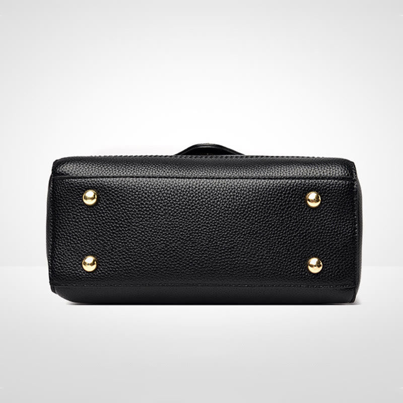 Klassische Tragetasche für den Weg zur Arbeit, minimalistische kleine Lederhandtasche