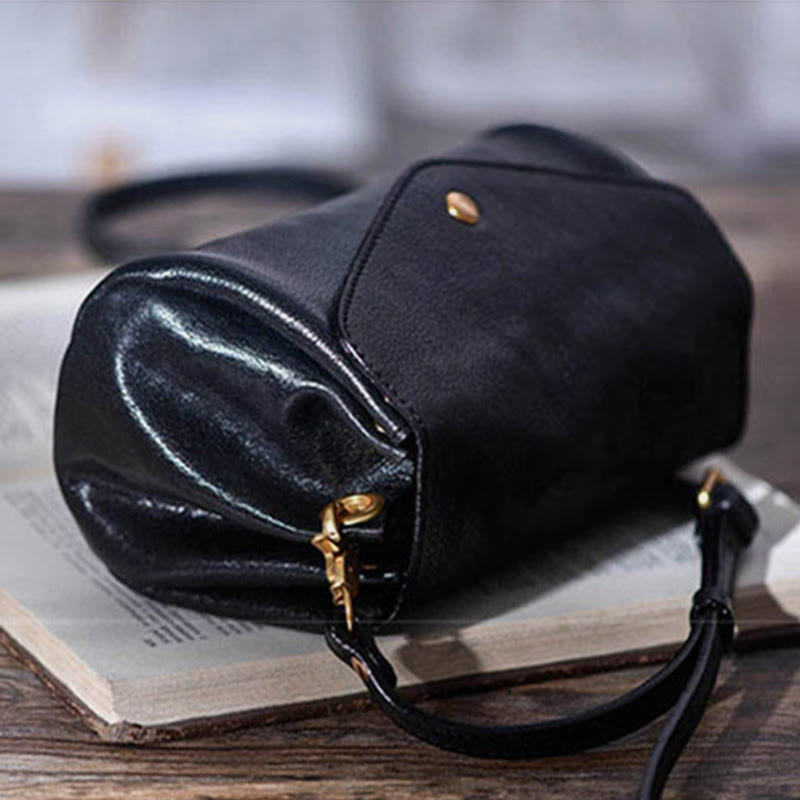 Umhängetasche für Damen, leichte Tasche aus weichem Leder mit mehreren Fächern