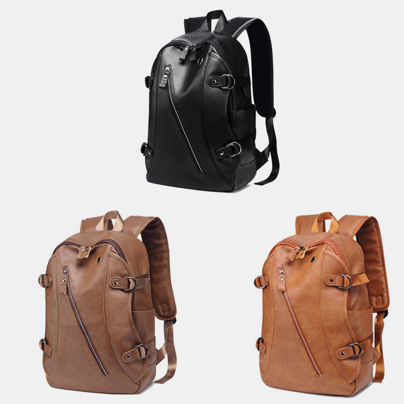 Multifunktionaler Diebstahlschutz-Lederrucksack mit großer Kapazität und USB-Ladeanschluss