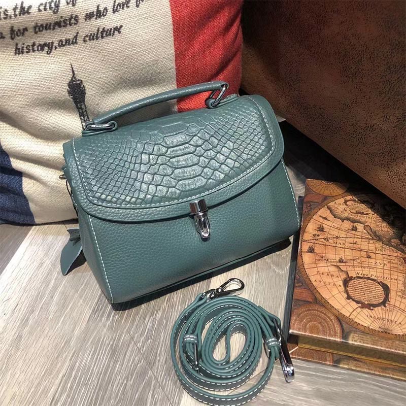 Minimalistische Umhängetasche für Damen, echtes Leder, kleine Schultertasche