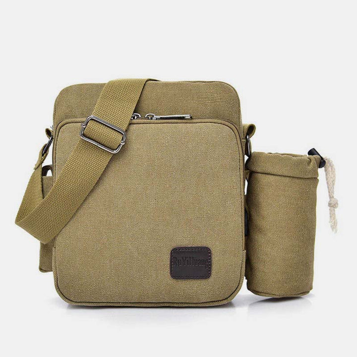 Vintage Canvas Crossbody Tasche für Herren Multifunktionaler Tagesrucksack Schultertasche