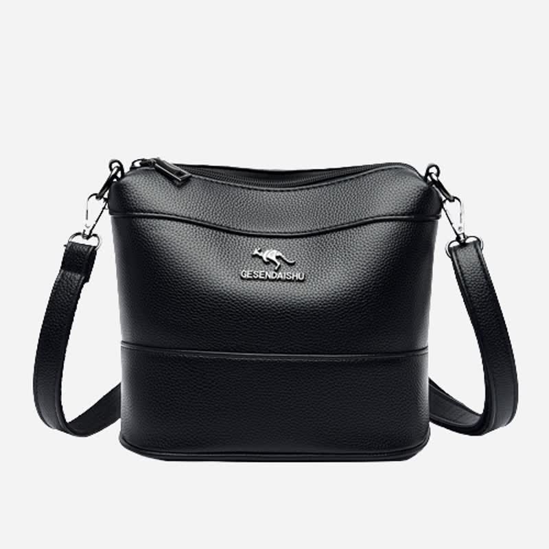 Leder-Beuteltasche für Damen, kleine Umhängetasche mit Crossbody-Gurt