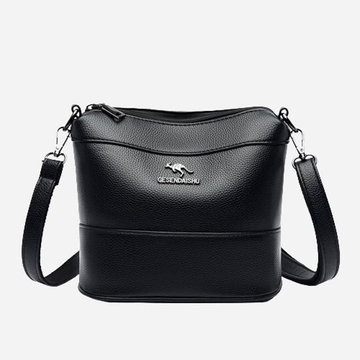 Leder-Beuteltasche für Damen, kleine Umhängetasche mit Crossbody-Gurt