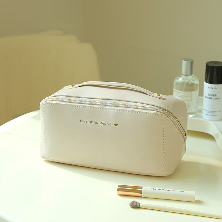Kosmetiktasche für Damen, Reise, praktische Make-up-Tasche aus PU-Leder