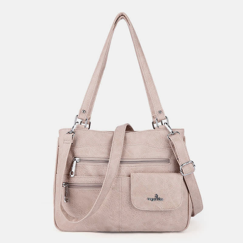 Schultertasche aus Kunstleder mit schweren Taschen und großer Kapazität