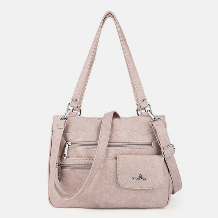 Schultertasche aus Kunstleder mit schweren Taschen und großer Kapazität