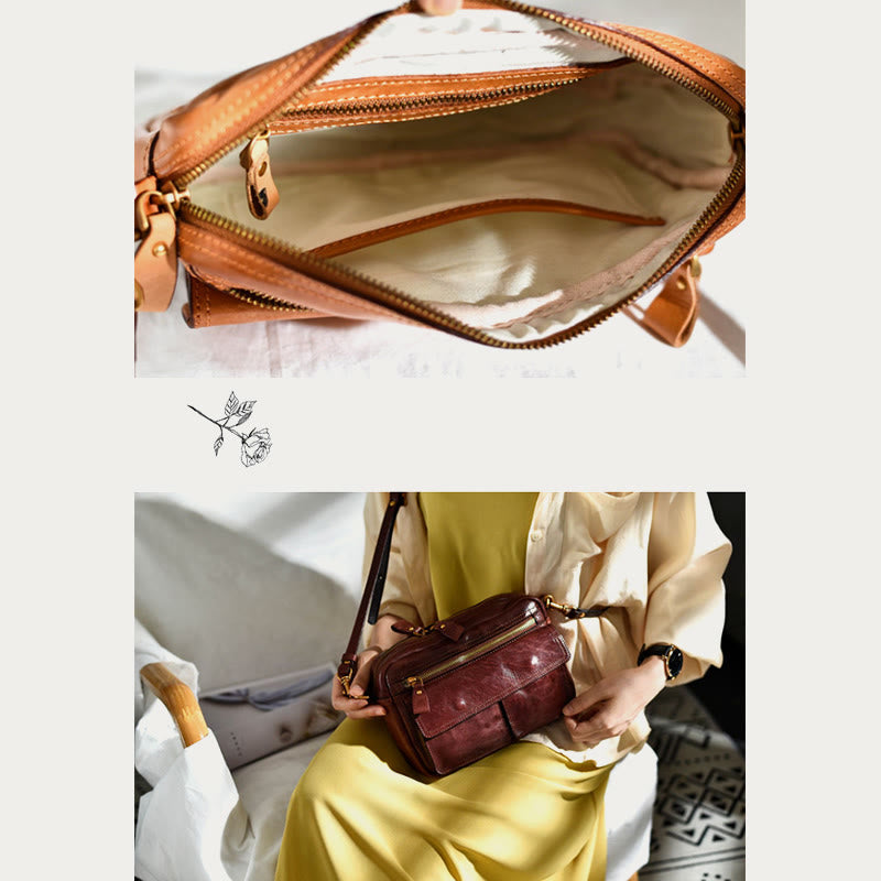 Handgefertigte Umhängetasche für Damen, mehrere Taschen, modische Alltagstasche
