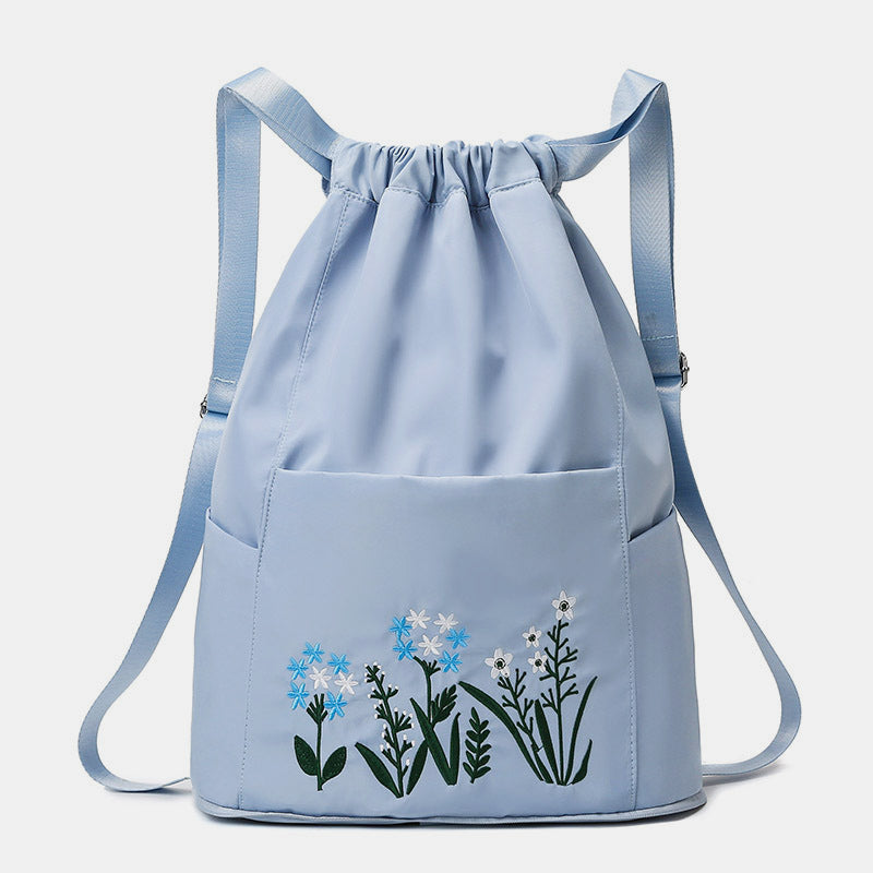 Wasserdichter, faltbarer Fitness-Reiserucksack mit großer Kapazität und Blumenstickerei 