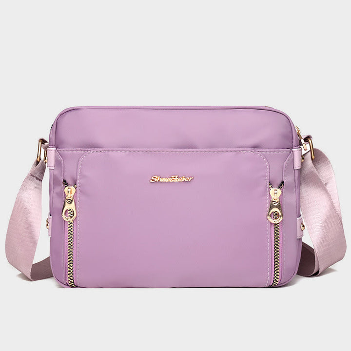 Umhängetasche für Damen, einfache, helle Farbe, wasserdichte Nylontasche
