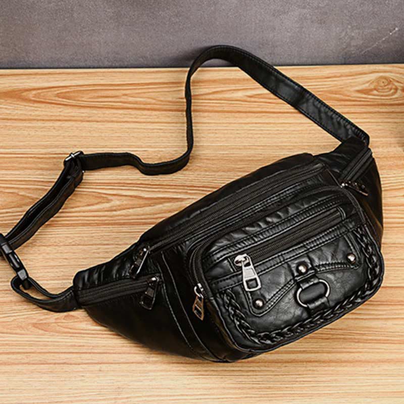 Gürteltasche für Damen, Braun, Tagesrucksack, Umhängetasche mit großem Fassungsvermögen