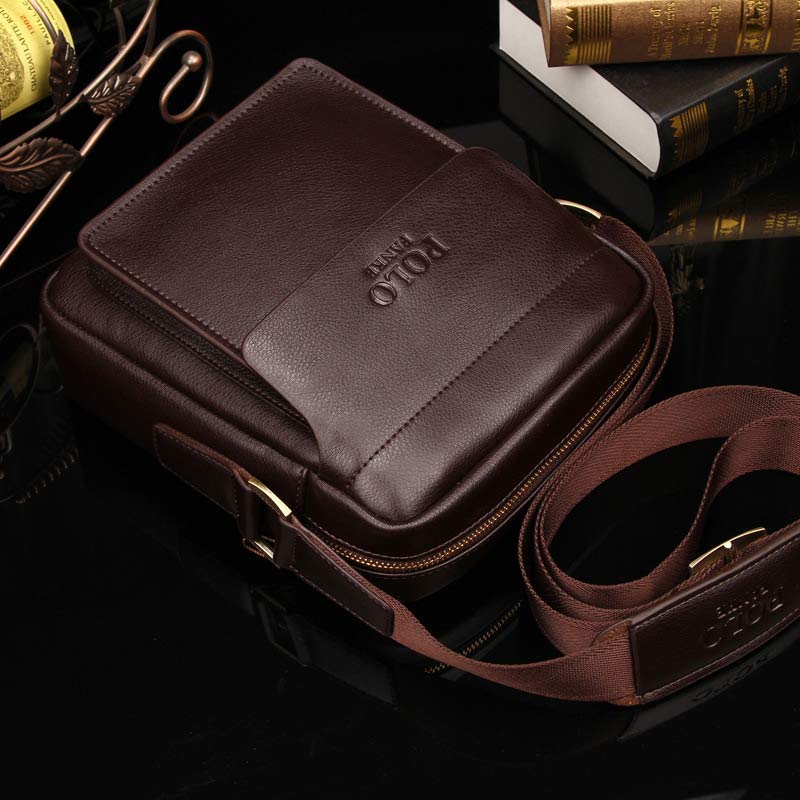 Herren Leder Umhängetasche Crossbody Bag Kleine Messenger Bag für die Arbeit Business
