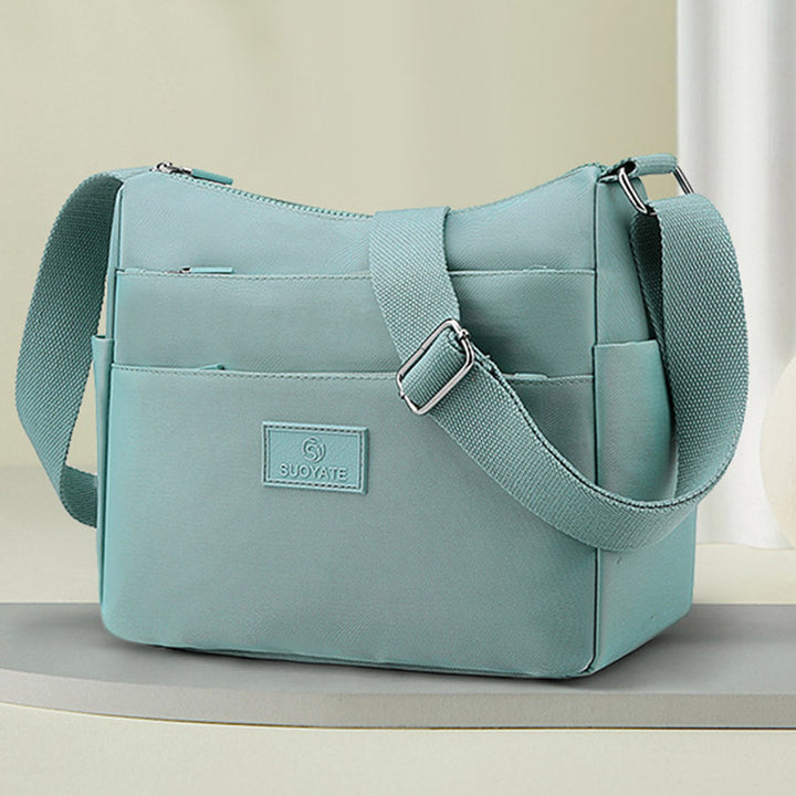Geräumige Handtaschen mit mehreren Taschen für Damen, einfarbig, lässige Umhängetasche