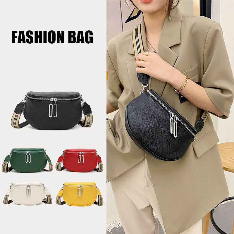 Umhängetasche für Damen, einfarbig, mit Litschi-Muster, Ledertasche