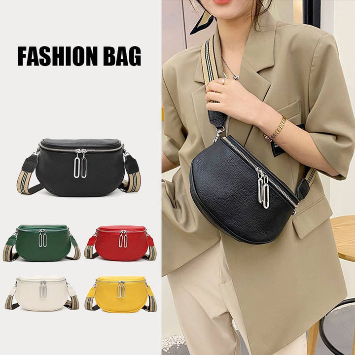 Umhängetasche für Damen, einfarbig, mit Litschi-Muster, Ledertasche
