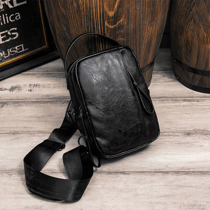 Schultertasche für Herren, Freizeit, Sport, Umhängetasche aus Leder