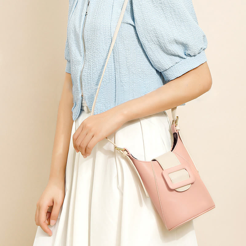 Umhängetasche für Damen, zum Einkaufen, minimalistische Eimer-Mini-Telefontasche