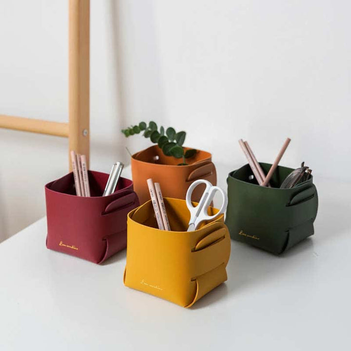 PU Leder Valet Tray Catchall Tisch Organizer Nachttisch Organizer