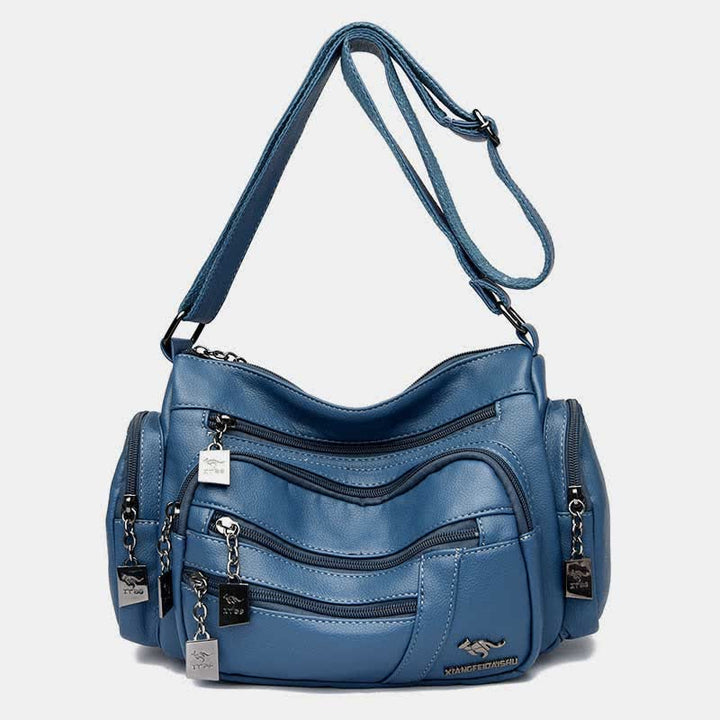 Umhängetasche aus Leder mit schweren Taschen und großer Kapazität, Tagesrucksack, Schultertasche
