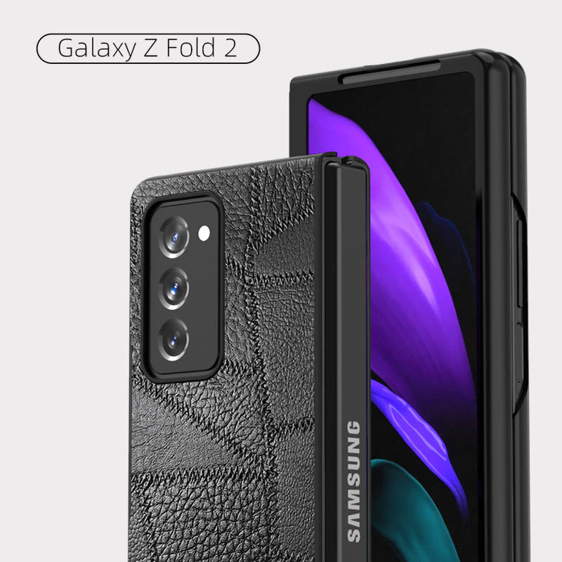 Handyhülle aus echtem Leder für Samsung, bruchfeste Schutzhülle