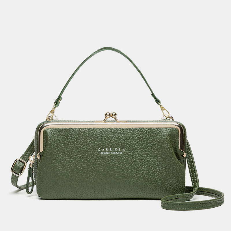 Multifunktionale Umhängetasche mit großem Fassungsvermögen und Kiss-Lock-Design - Olivgrün - image 23