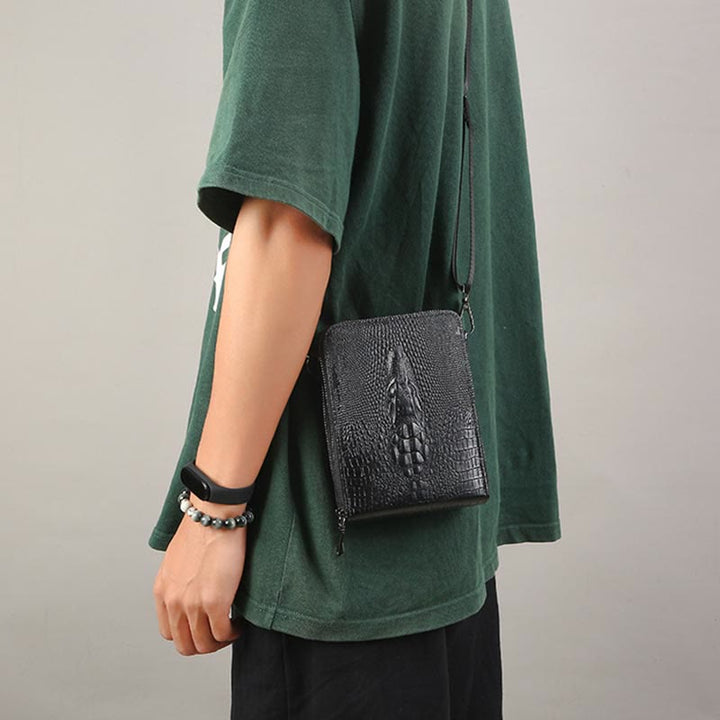 Handytasche mit abnehmbarem Riemen für Damen, Umhängetasche aus geprägtem Leder