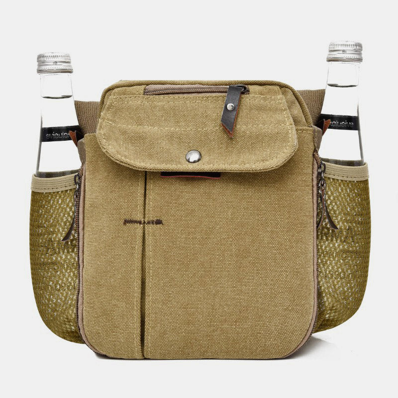 Kleine Umhängetasche für Herren mit mehreren Fächern, Reisetasche aus Canvas