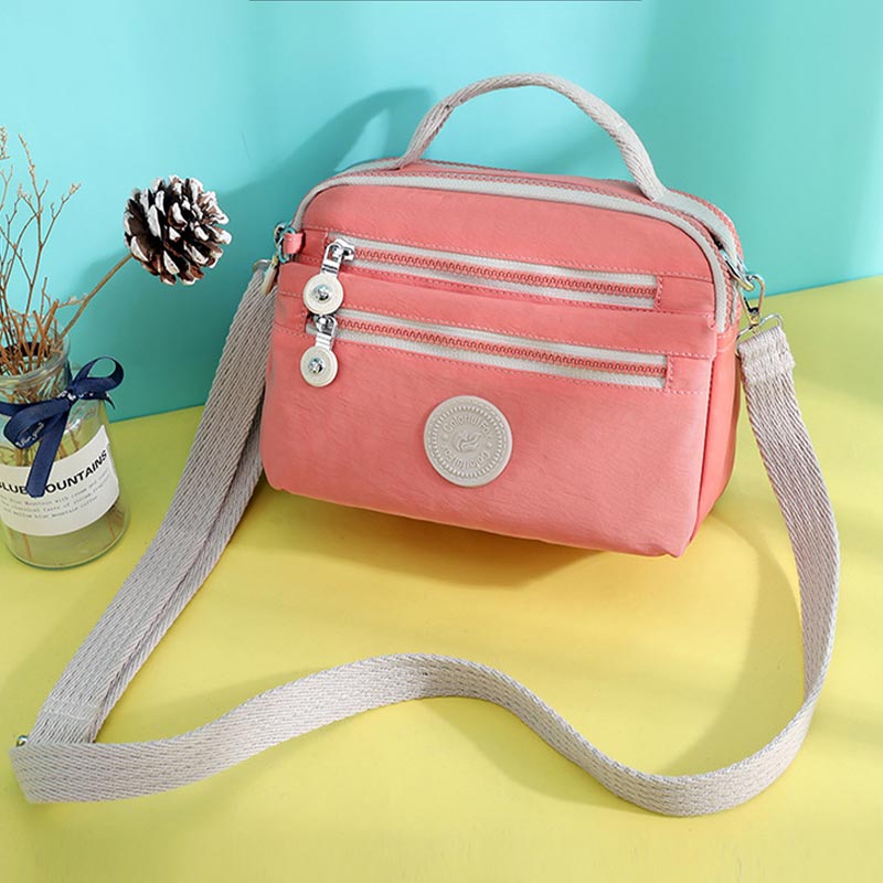 Leichte Handtasche aus Nylon mit mehreren Taschen, kleine Umhängetasche