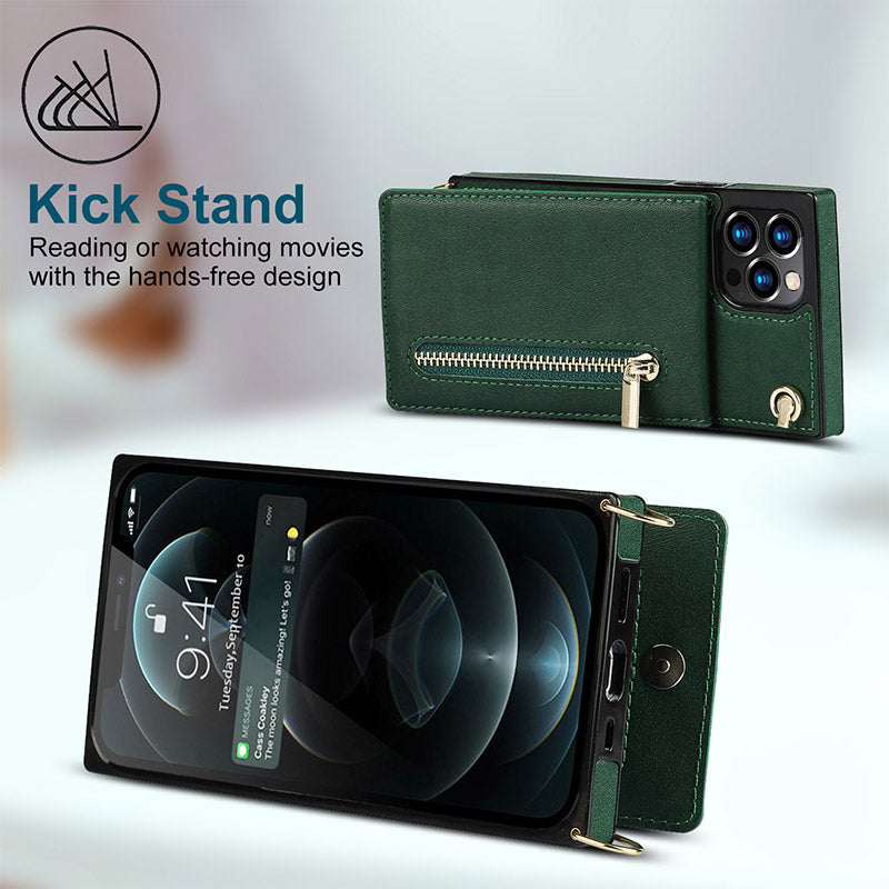 Funktionelle iPhone Samsung Handyhülle Mini Handytasche mit Kartenhalter