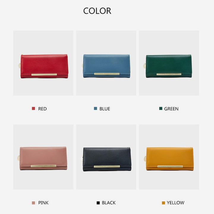 Kreditkartenetui, zweifach faltbare Clutch, große Kapazität, lange Geldbörse für Damen