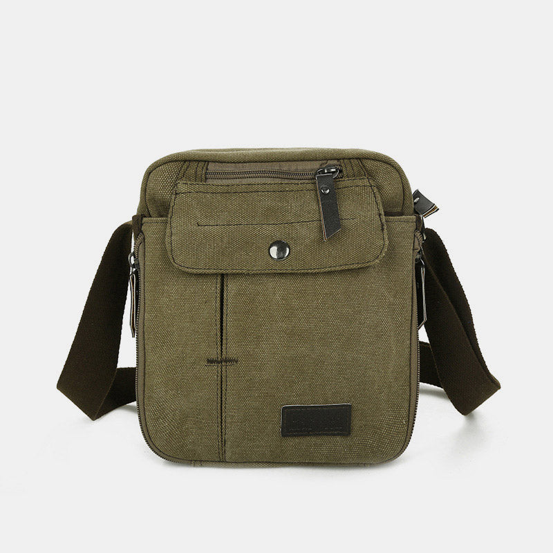 Kleine Umhängetasche für Herren mit mehreren Fächern, Reisetasche aus Canvas
