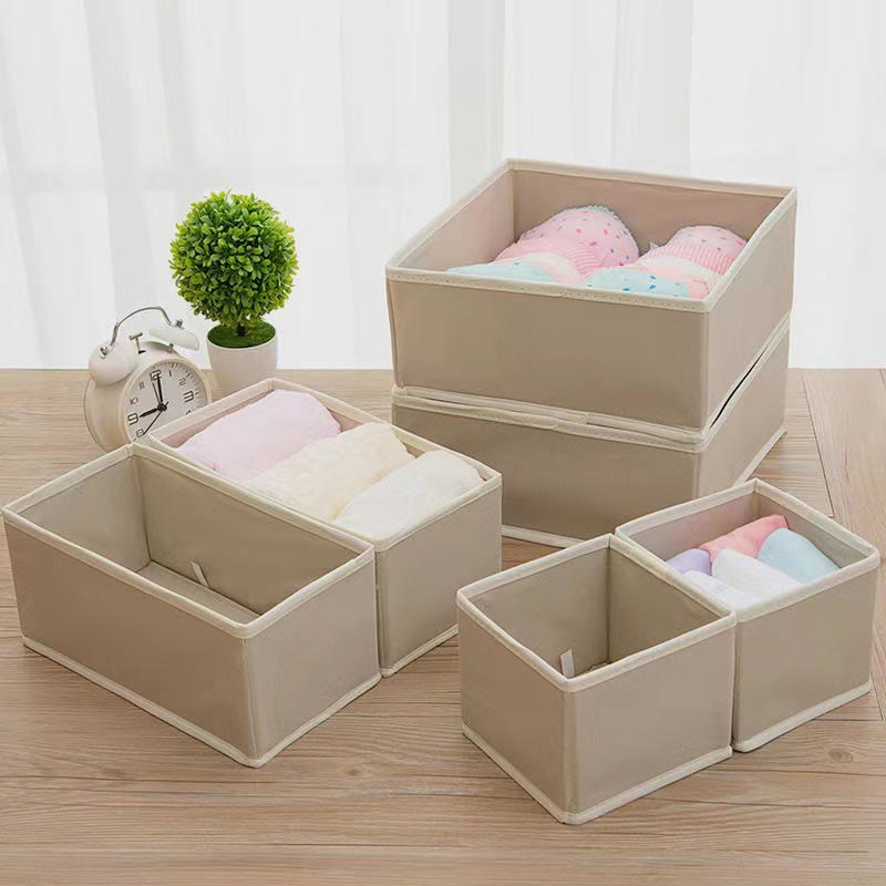 Aufbewahrungstasche für Zuhause, Vlies, sechsteiliges Set, faltbare Kleider-Organizer-Box