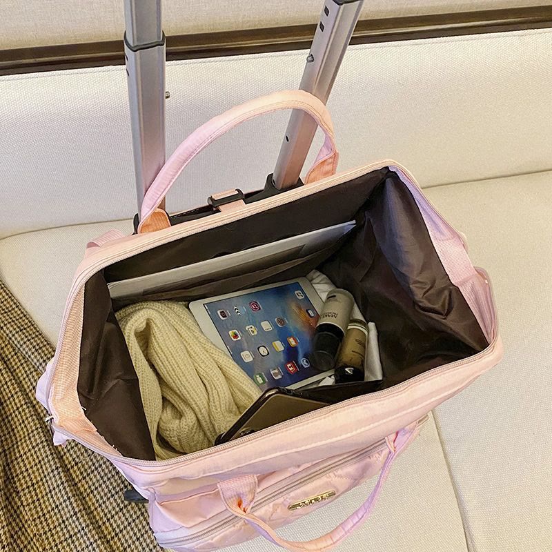 Abnehmbarer Reiserucksack mit Zugstange, Reisetasche für Damen und Herren