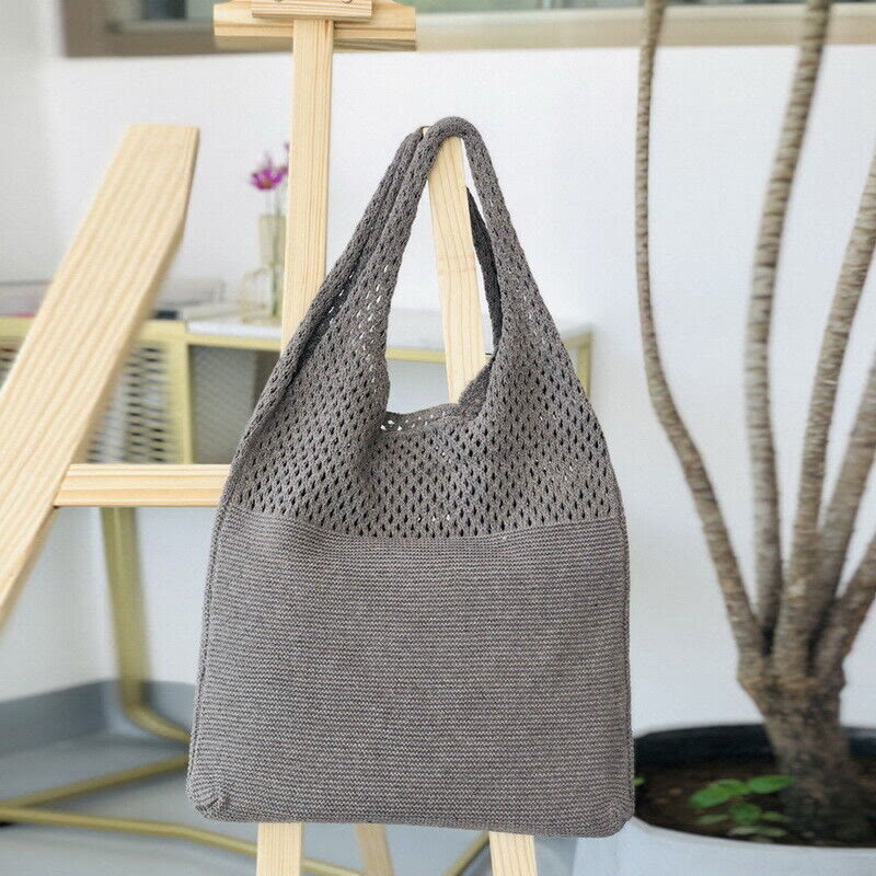 Einkaufstasche für Frauen im ethnischen Stil aus Wolle gestrickte Schultertasche