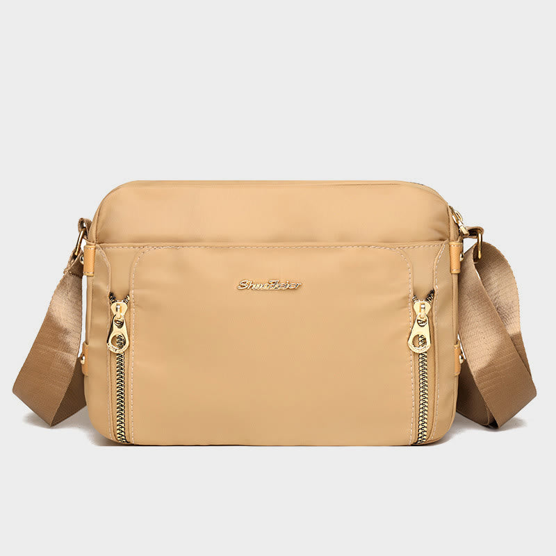 Umhängetasche für Damen, einfache, helle Farbe, wasserdichte Nylontasche