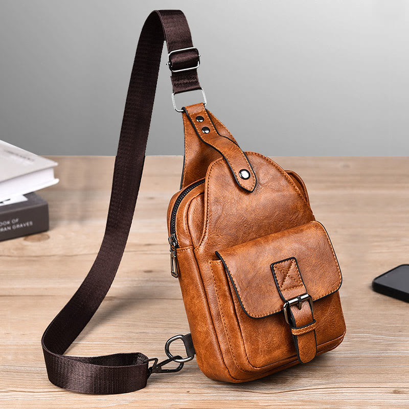 Schultertasche für Herren, für den täglichen Gebrauch, lässige, wasserdichte Retro-Umhängetasche