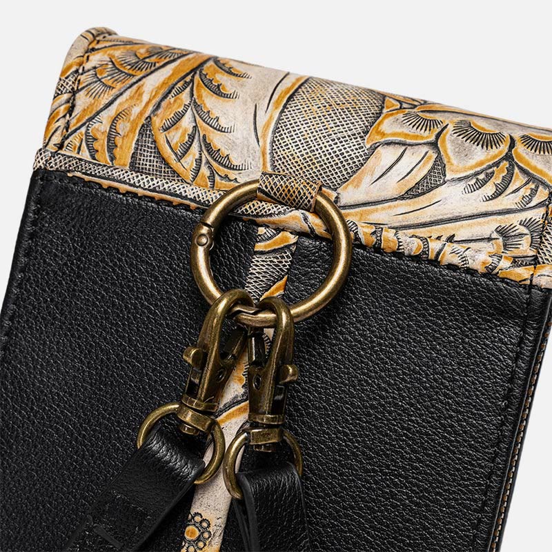 Vintage Handytasche für Damen Nieten Gürteltasche Umhängetasche