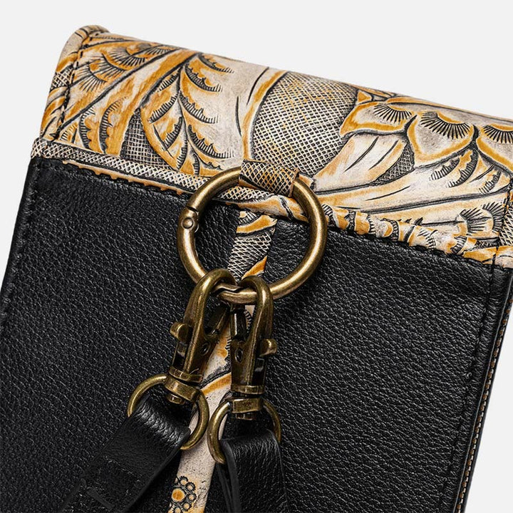 Vintage Handytasche für Damen Nieten Gürteltasche Umhängetasche