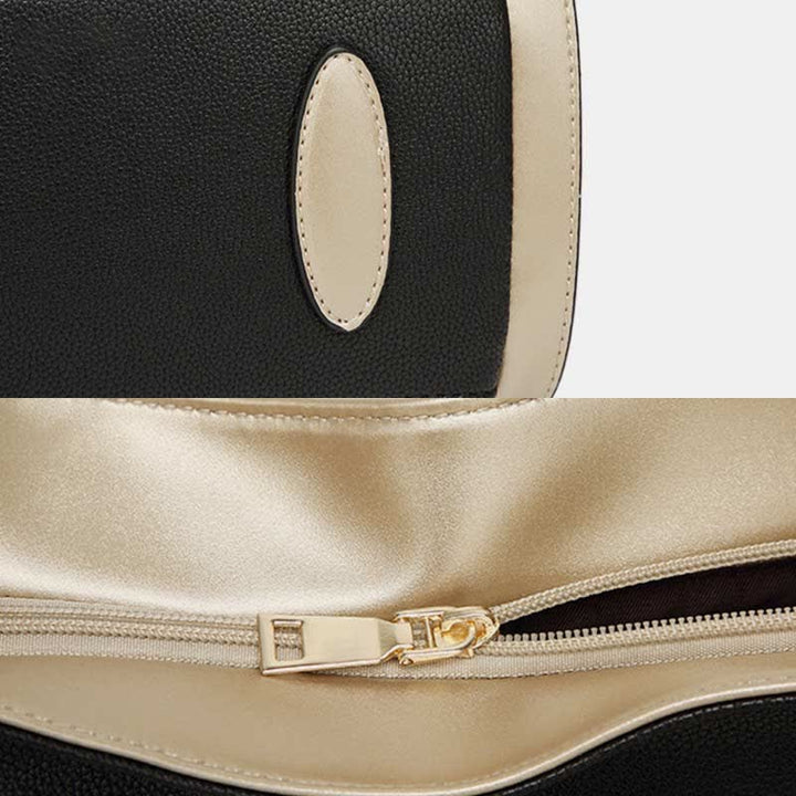 Große Handtasche aus Leder für Damen mit Reißverschluss und Tragegriff oben
